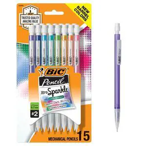 Xtra-Sparkle Number 2 Mechanical Pencils With Erasers, Medium Point (0.7mm), 15-Count Pack, Cute Mechanical Pencils for Girls, Boys and Adults (Barrel Colors May Vary) Xtra-Sparkle Number 2 Mechanical Pencils With Erasers, Medium Point (0.7mm), 15-Count Pack, Cute Mechanical Pencils for Girls, Boys and Adults (Barrel Colors May Vary)