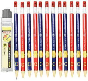 12Pcs 2.0mm Red Blue Mechanical Pencils with 20Pcs 2B Refills | Hexagonal Automatic Wood-like Pencil Built-in Sharpener for Artist Drawing Sketching Drafting Homework Practise 12Pcs 2.0mm Red Blue Mechanical Pencils with 20Pcs 2B Refills | Hexagonal Automatic Wood-like Pencil Built-in Sharpener for Artist Drawing Sketching Drafting Homework Practise
