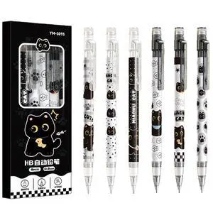 4 Pcs Cute Mechanical Pencils with Eraser 0.5mm Cartoon Cat Mechanical Pencil School Pencil for Women (6pcs Cat) 4 Pcs Cute Mechanical Pencils with Eraser 0.5mm Cartoon Cat Mechanical Pencil School Pencil for Women (6pcs Cat)