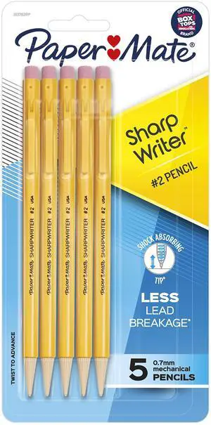 3037631PP SharpWriter Mechanical Pencils, Twistable Tip, 0.7 Mm, Pack of 1 Blister, Total 5 Pencils 3037631PP SharpWriter Mechanical Pencils, Twistable Tip, 0.7 Mm, Pack of 1 Blister, Total 5 Pencils
