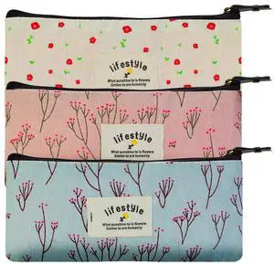 Countryside Flower Floral Pencil Pen Case Cosmetic Makeup Bag Set of 3 by Miayon Countryside Flower Floral Pencil Pen Case Cosmetic Makeup Bag Set of 3 by Miayon