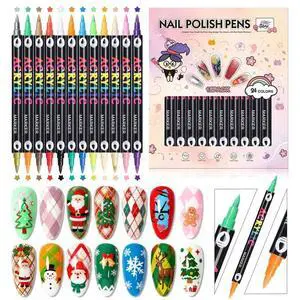 24 Colors Nail Art Pens Set for DIY Nail Art, 0.7mm MarkerPen | Dual-Tip, Quick Dry, Non-Toxic Odorless, Nail Polish Pens for Paint/Dotting/Liner, Beginner & Travel Friendly, Great Gift 24 Colors Nail Art Pens Set for DIY Nail Art, 0.7mm MarkerPen | Dual-Tip, Quick Dry, Non-Toxic Odorless, Nail Polish Pens for Paint/Dotting/Liner, Beginner & Travel Friendly, Great Gift