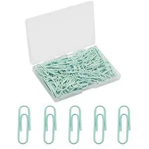100 Pcs Mint Green Paper Clips, 1.1 Inch (28mm) Colorful Paperclips | Vinyl Coated, Colored Paper Clips, Rust Proof, for Office, School, DIY, Bookmarks and Document Organization 100 Pcs Mint Green Paper Clips, 1.1 Inch (28mm) Colorful Paperclips | Vinyl Coated, Colored Paper Clips, Rust Proof, for Office, School, DIY, Bookmarks and Document Organization