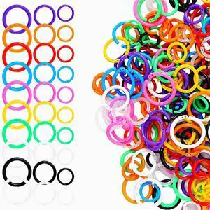 100PCS Loose Leaf Binder Rings, Plastic Colorful Book Rings for Index Cards, 10 Colors 3 Sizes (0.59/0.78/1 Inch) Key Paper Ring Clips, for School/Office/Home DIY 100PCS Loose Leaf Binder Rings, Plastic Colorful Book Rings for Index Cards, 10 Colors 3 Sizes (0.59/0.78/1 Inch) Key Paper Ring Clips, for School/Office/Home DIY