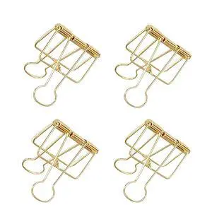 4Pcs Golden Hollow Out Long Tail Wire Binder Clips Paper Binder Clip Binder and Paper Clips Small in Size and Light in Weight Clips 4Pcs Golden Hollow Out Long Tail Wire Binder Clips Paper Binder Clip Binder and Paper Clips Small in Size and Light in Weight Clips