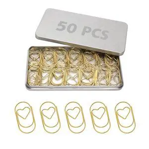 50PCS Cute Paper Clips Assorted Shapes, Decorative Paperclips for Office & School Supplies, Bookmarks, Bible Study, Teacher Appreciation & Gift Use (Gold Heart 2 inch(50Pcs)) 50PCS Cute Paper Clips Assorted Shapes, Decorative Paperclips for Office & School Supplies, Bookmarks, Bible Study, Teacher Appreciation & Gift Use (Gold Heart 2 inch(50Pcs))
