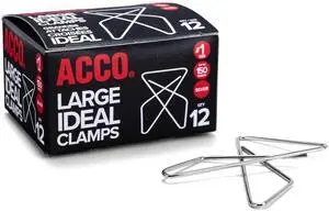 Ideal Paper Clamp (Butterfly Clamp), Smooth Finish, No.1 Size (Large), 12/Box (A7072610) Ideal Paper Clamp (Butterfly Clamp), Smooth Finish, No.1 Size (Large), 12/Box (A7072610)