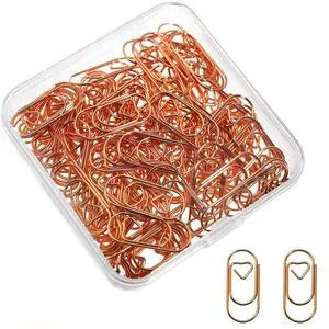 Small Heart Paper Clips Rose Gold, Decorative Paper Clips 100 PCS | 1 inch Metal Bookmarks for Document Note Sorting, Wedding Decoration, Crafts, Office Supplies Small Heart Paper Clips Rose Gold, Decorative Paper Clips 100 PCS | 1 inch Metal Bookmarks for Document Note Sorting, Wedding Decoration, Crafts, Office Supplies