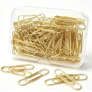 Gold Paper Clips, 120 Count, 1.1 Inch (28mm) Small Paperclips, Office Supplies for Documents, Files, Notes, and Bookmarks Gold Paper Clips, 120 Count, 1.1 Inch (28mm) Small Paperclips, Office Supplies for Documents, Files, Notes, and Bookmarks