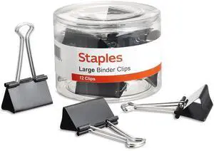 Binder Clips, Large Size, 1" Capacity, Black, 12 Pack Strong Hold Clips for Office Filing & Paper Bundles | Strong-hold clips for office filing, paper bundles, and document storage. Binder Clips, Large Size, 1" Capacity, Black, 12 Pack Strong Hold Clips for Office Filing & Paper Bundles | Strong-hold clips for office filing, paper bundles, and document storage.