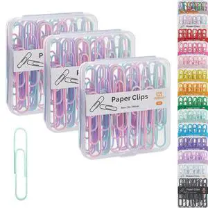 Colorful Large Paper Clips, 2 Inch Jumbo Paper Clips, 150 Count, 3 Pack of 50 (Light Multicolor) Colorful Large Paper Clips, 2 Inch Jumbo Paper Clips, 150 Count, 3 Pack of 50 (Light Multicolor)