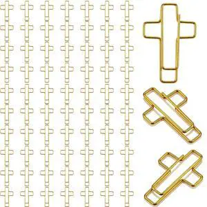 70 Pack Gold Cross Paper Clips, Decorative Paper Clips and Bookmarks for Bible Study, Journaling, Church Office and Home Use 70 Pack Gold Cross Paper Clips, Decorative Paper Clips and Bookmarks for Bible Study, Journaling, Church Office and Home Use