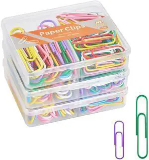 Colorful Paper Clips Assorted Sizes, Small and Large Paperclips, 210 Count, 3 Pack of 70 (Multicolor) Colorful Paper Clips Assorted Sizes, Small and Large Paperclips, 210 Count, 3 Pack of 70 (Multicolor)