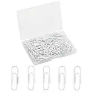 100 Pcs White Paper Clips, 1.1 Inch (28mm) Colorful Paperclips | Vinyl Coated, Colored Paper Clips, Rust Proof, for Office, School, DIY, Bookmarks and Document Organization 100 Pcs White Paper Clips, 1.1 Inch (28mm) Colorful Paperclips | Vinyl Coated, Colored Paper Clips, Rust Proof, for Office, School, DIY, Bookmarks and Document Organization