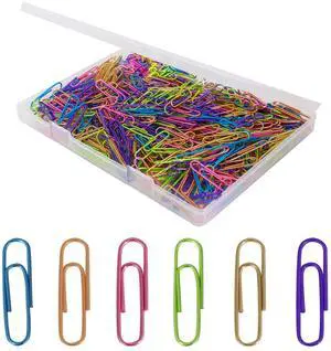 Paper Clips, Medium Paper Clips, 480 Pcs Colored Paperclips 1.3 inch for Office Supply Paper Clips, Medium Paper Clips, 480 Pcs Colored Paperclips 1.3 inch for Office Supply
