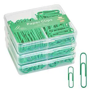 Colorful Paper Clips Assorted Sizes, Small and Large Paperclips, 210 Count, 3 Pack of 70 (Green) Colorful Paper Clips Assorted Sizes, Small and Large Paperclips, 210 Count, 3 Pack of 70 (Green)