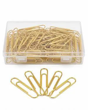 80 Count Gold Paper Clips, 2 Inch Large Smooth Metal Office Clips | Rust-resistant gold metal clips with a smooth, snag-free finish. Ideal for office document organizing, wedding crafts & DIY 80 Count Gold Paper Clips, 2 Inch Large Smooth Metal Office Clips | Rust-resistant gold metal clips with a smooth, snag-free finish. Ideal for office document organizing, wedding crafts & DIY