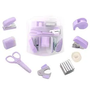 8 Pack Mini Office Supply Kits Mini School Supplies Includes Mini Stapler, Scissors, Staple Remover, Puncher, Pencil Sharpener, Tape Dispenser (Purple) 8 Pack Mini Office Supply Kits Mini School Supplies Includes Mini Stapler, Scissors, Staple Remover, Puncher, Pencil Sharpener, Tape Dispenser (Purple)