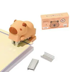 Cute Capybara Desktop Stapler with Staples, Small Mini Office Stapler, Cartoon Staplers for Desk, Handheld Staplers for Home Office (Capybara) Cute Capybara Desktop Stapler with Staples, Small Mini Office Stapler, Cartoon Staplers for Desk, Handheld Staplers for Home Office (Capybara)
