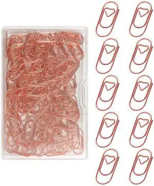 100 Pcs Love Heart Shaped Paper Clips, 0.8inch Cute Rose Gold Mini Clips | Cute mini paperclips, for office, school, and home document organizing, rose gold, love heart shaped 100 Pcs Love Heart Shaped Paper Clips, 0.8inch Cute Rose Gold Mini Clips | Cute mini paperclips, for office, school, and home document organizing, rose gold, love heart shaped