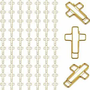 50 Pcs Gold Cross Paper Clips - Cross Paper Clips for Bible, Cross Paperclips for Bible Study and Journaling, Versatile for Home and Office Use 50 Pcs Gold Cross Paper Clips - Cross Paper Clips for Bible, Cross Paperclips for Bible Study and Journaling, Versatile for Home and Office Use