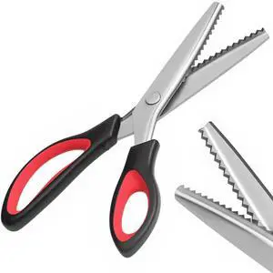 Pinking Shears, 9 Zig Zag Scissors for FabricProfessional Handheld DressmakingZigzag Cut for No-Fray Fabric, Sewing & Craft Edging Pinking Shears, 9 Zig Zag Scissors for FabricProfessional Handheld DressmakingZigzag Cut for No-Fray Fabric, Sewing & Craft Edging