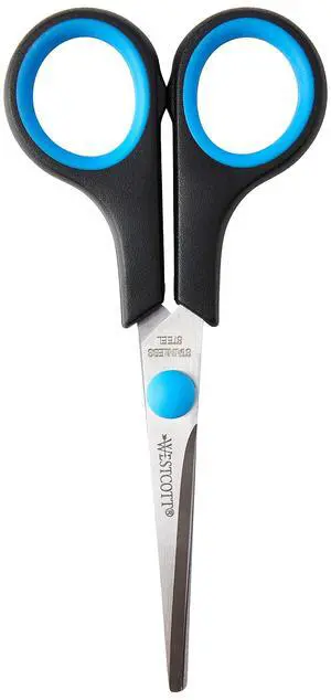 5 inch Easy Grip Left Handed Soft Grip Scissor - Black/Blue - Black-Blue 5 inch Easy Grip Left Handed Soft Grip Scissor - Black/Blue - Black-Blue