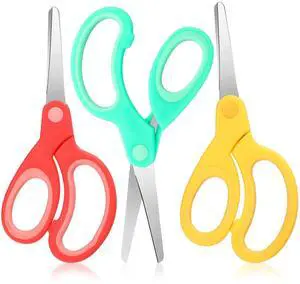 3 Pieces 3 Pcs Left Handed Kids Scissors, Red, Green, Yellow | 5.9" Age 8-12 Safety Blunt Tip Stainless Steel Blades, Lefty Scissors for School, Comfortable Grip, Back to School Gifts 3 Pieces 3 Pcs Left Handed Kids Scissors, Red, Green, Yellow | 5.9" Age 8-12 Safety Blunt Tip Stainless Steel Blades, Lefty Scissors for School, Comfortable Grip, Back to School Gifts