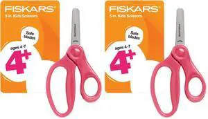 Blunt-Tip Scissors for Kids Ages 4-7, For School or Crafting, Premium Pink (Pack of 2) Blunt-Tip Scissors for Kids Ages 4-7, For School or Crafting, Premium Pink (Pack of 2)