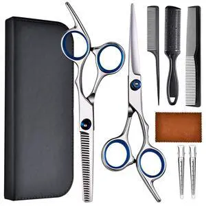 Hair Cutting Scissors Set, Professional Stainless Cutting Hair Scissors, Barber Hair Cutting Scissors Thinning Shears Sharp Blades Hairdresser Haircut for Women/Men/kids, LFJ1234 Hair Cutting Scissors Set, Professional Stainless Cutting Hair Scissors, Barber Hair Cutting Scissors Thinning Shears Sharp Blades Hairdresser Haircut for Women/Men/kids, LFJ1234