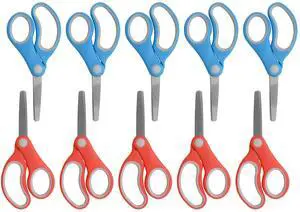 55844 Right- and Left-Handed Scissors, Kids' Scissors, Back to School, Classroom Supplies, Ages 4-8, 5-Inch Blunt Tip, 10 Pack Assorted 55844 Right- and Left-Handed Scissors, Kids' Scissors, Back to School, Classroom Supplies, Ages 4-8, 5-Inch Blunt Tip, 10 Pack Assorted