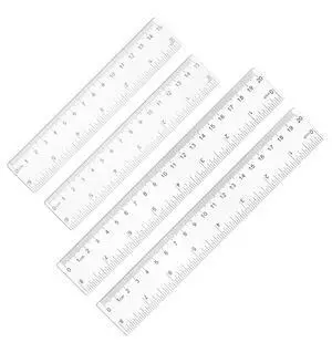 4 Pack Ruler 6 inch, 15cm & 20cm Clear Rulers Plastic Straight Ruler | Transparent Plastic Straight Rulers, Clear Dual-Scale Markings, Flexible Yet Durable, for School Office Drafting, Measuring 4 Pack Ruler 6 inch, 15cm & 20cm Clear Rulers Plastic Straight Ruler | Transparent Plastic Straight Rulers, Clear Dual-Scale Markings, Flexible Yet Durable, for School Office Drafting, Measuring