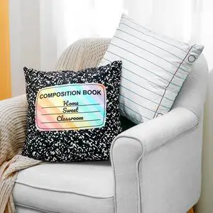2 Pack Composition Notebook Pillow Covers 18x18 Inch Classroom | Composition Classroom Decor, Back to School Pillow Cases, for Classroom, Nursery, Calming Corner Supplies, Living Room 2 Pack Composition Notebook Pillow Covers 18x18 Inch Classroom | Composition Classroom Decor, Back to School Pillow Cases, for Classroom, Nursery, Calming Corner Supplies, Living Room
