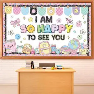 Back to School Bulletin Board Set Pastel Composition Notebook Classroom Decoration Composition Stationery Bulletin Board Smile Face Cutouts for Classroom Office Library Home Chalkboard Wall Decor Back to School Bulletin Board Set Pastel Composition Notebook Classroom Decoration Composition Stationery Bulletin Board Smile Face Cutouts for Classroom Office Library Home Chalkboard Wall Decor