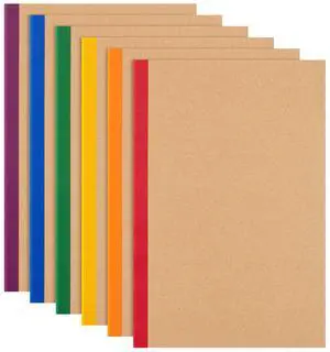 6 Pack Lined Notebook Journals Bulk, 8.3x 5.5 Kraft Cover Lined Notebooks | A5 College Ruled Composition Notebook, Kraft Cover with Rainbow Spines, 30 Sheets/60 Pages Each for School Office Travel 6 Pack Lined Notebook Journals Bulk, 8.3x 5.5 Kraft Cover Lined Notebooks | A5 College Ruled Composition Notebook, Kraft Cover with Rainbow Spines, 30 Sheets/60 Pages Each for School Office Travel