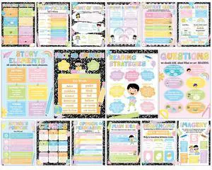16Pcs Composition Reading Posters for Classroom Composition Notebook Bulletin Board Decoration Reading Strategies Poster for Elementary Middle School Back to School Teacher Library Wall Decor Supplies 16Pcs Composition Reading Posters for Classroom Composition Notebook Bulletin Board Decoration Reading Strategies Poster for Elementary Middle School Back to School Teacher Library Wall Decor Supplies