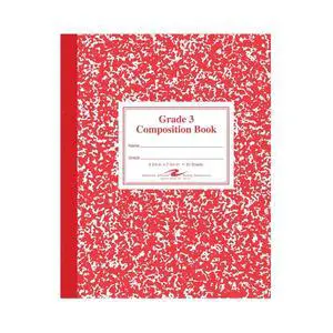Paper Products Composition Book, Grade 3 Ruled, 50 Sheets, 9-3/4 x 7-3/4 Inches, Red (ROA77922) Paper Products Composition Book, Grade 3 Ruled, 50 Sheets, 9-3/4 x 7-3/4 Inches, Red (ROA77922)