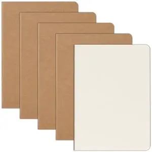 5 Pack A5 Kraft Notebooks Bulk, 8.15x5.5 Inches Blank Journaling Notebooks, Notebooks for Work, Composition Notebooks for School, Journal notebooks for kids, 60 Pages 5 Pack A5 Kraft Notebooks Bulk, 8.15x5.5 Inches Blank Journaling Notebooks, Notebooks for Work, Composition Notebooks for School, Journal notebooks for kids, 60 Pages