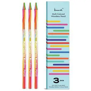 3 Pack Woodless Full Core 8-in-1 Rainbow Colored Pencils | For drawing and coloring, art supplies for artists and kids, ideal holiday and Easter gift choices 3 Pack Woodless Full Core 8-in-1 Rainbow Colored Pencils | For drawing and coloring, art supplies for artists and kids, ideal holiday and Easter gift choices