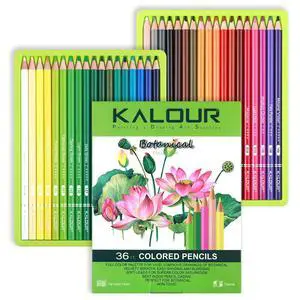 36-piece Green Botanical Colored Pencil Set, Pre-sharpened Wooden Colored Pencils for Adults Artists Beginners Coloring Books Drawing & Sketching 36-piece Green Botanical Colored Pencil Set, Pre-sharpened Wooden Colored Pencils for Adults Artists Beginners Coloring Books Drawing & Sketching