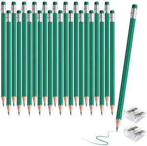 24PCS Erasable Colored Pencils with Eraser Pre Sharpened Pencil 2 HB - Ideal for Checking, Grading, Tests & Office/School Supplies (Green) 24PCS Erasable Colored Pencils with Eraser Pre Sharpened Pencil 2 HB - Ideal for Checking, Grading, Tests & Office/School Supplies (Green)