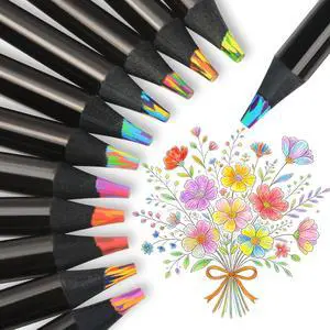 12 Rainbow Colored Pencils, Drawing Art Supplies, Multicolored Pencils Kids | Tween Girls Trendy Stuff Party Favor Crafts, Jumbo Fun Pencils for Drawing Sketching Coloring 12 Rainbow Colored Pencils, Drawing Art Supplies, Multicolored Pencils Kids | Tween Girls Trendy Stuff Party Favor Crafts, Jumbo Fun Pencils for Drawing Sketching Coloring