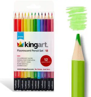 Neon Colored Pencils, 12 pc, for Adult Coloring Books, Fluorescent Colored Professional Drawing Pencils Set Art Supplies Kit for Adults Beginners Artists, Soft Core Neon Colored Pencils, 12 pc, for Adult Coloring Books, Fluorescent Colored Professional Drawing Pencils Set Art Supplies Kit for Adults Beginners Artists, Soft Core