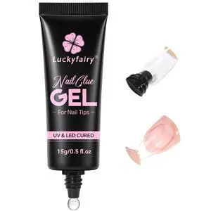 Gel Nail Glue for Nail Tips, Soft Solid Nail Glue, Cured Needed, 15ml Soak Off Adhesive Bonding for Clear Acrylic Nails Fake Nails Extension, Not for Press-on Gel Nail Glue for Nail Tips, Soft Solid Nail Glue, Cured Needed, 15ml Soak Off Adhesive Bonding for Clear Acrylic Nails Fake Nails Extension, Not for Press-on