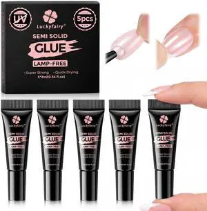Super Strong Nail Glue 5PcsX2g for Press On Nails | Quick Drying, Semi Solid Nail Glue Gel For Acrylic Fake Nails Tips, Mini Tubes, Mess-Free, No Lamp Needed, Beginners-Friendly Super Strong Nail Glue 5PcsX2g for Press On Nails | Quick Drying, Semi Solid Nail Glue Gel For Acrylic Fake Nails Tips, Mini Tubes, Mess-Free, No Lamp Needed, Beginners-Friendly