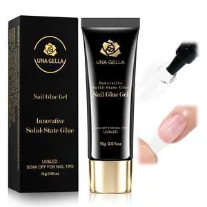 Solid Nail Glue Super Strong for Press On Nails & Nail Tips 15g | Lamp Curing Needed, Long-Lasting Glue Gel for Clear Flase Fake Nails, Home DIY Salon Acrylic Nail Art Extension for Beginners Solid Nail Glue Super Strong for Press On Nails & Nail Tips 15g | Lamp Curing Needed, Long-Lasting Glue Gel for Clear Flase Fake Nails, Home DIY Salon Acrylic Nail Art Extension for Beginners