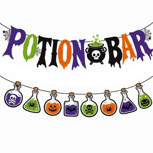 2Pcs Halloween Potion Bar Banner Bottle Garland Party Supplies | Potion Bar Banner and 8 Bottle Garland Witches Haunted House Banner Halloween Party Decorations 2Pcs Halloween Potion Bar Banner Bottle Garland Party Supplies | Potion Bar Banner and 8 Bottle Garland Witches Haunted House Banner Halloween Party Decorations