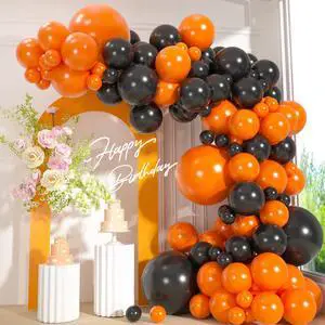 110pcs Orange and Black Balloons Garland Arch Kit, 18/12/10/5 Inch Balloons | Black Orange Latex Balloons for Graduation, Halloween, Birthday or Autumn Party Decor 110pcs Orange and Black Balloons Garland Arch Kit, 18/12/10/5 Inch Balloons | Black Orange Latex Balloons for Graduation, Halloween, Birthday or Autumn Party Decor