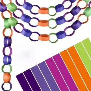 300 Paper Chains Halloween Colorful Paper Strips for Crafting DIY Haunted House Party Decorations Supplies 300 Paper Chains Halloween Colorful Paper Strips for Crafting DIY Haunted House Party Decorations Supplies