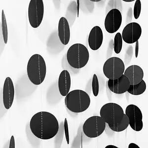 52 Feet Circle Garlands Black Circle Dots Paper Garland Circle Hanging Banner for Birthday Graduation Halloween Party Decorations 52 Feet Circle Garlands Black Circle Dots Paper Garland Circle Hanging Banner for Birthday Graduation Halloween Party Decorations